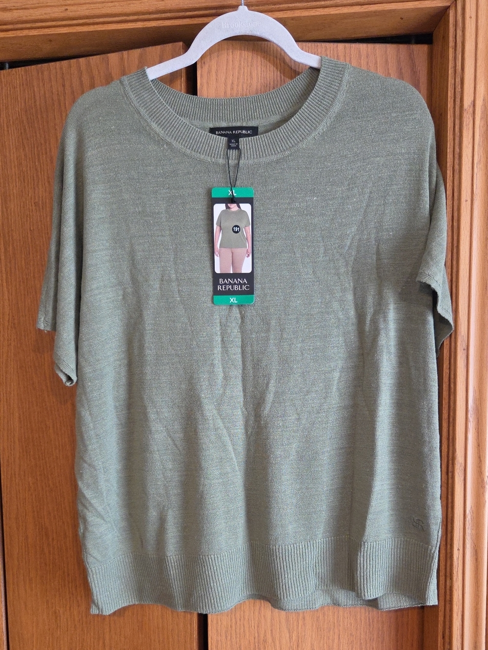 Banana Republic Women's Olive Green Linen Blend Sweater,  Size Xl